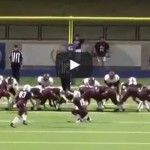 Kicker banks it through uprights… off official’s head!
